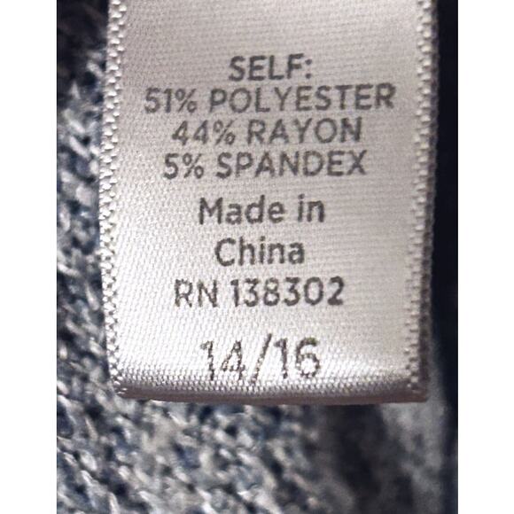 Avenue Striped Knit V-Neck Flared Sleeve Sweater 14/16 - Picture 9 of 9